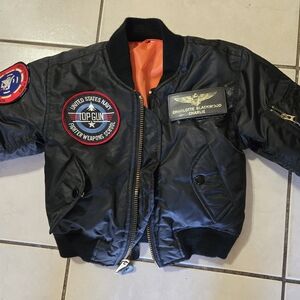 Kids Black Bomber Jacket